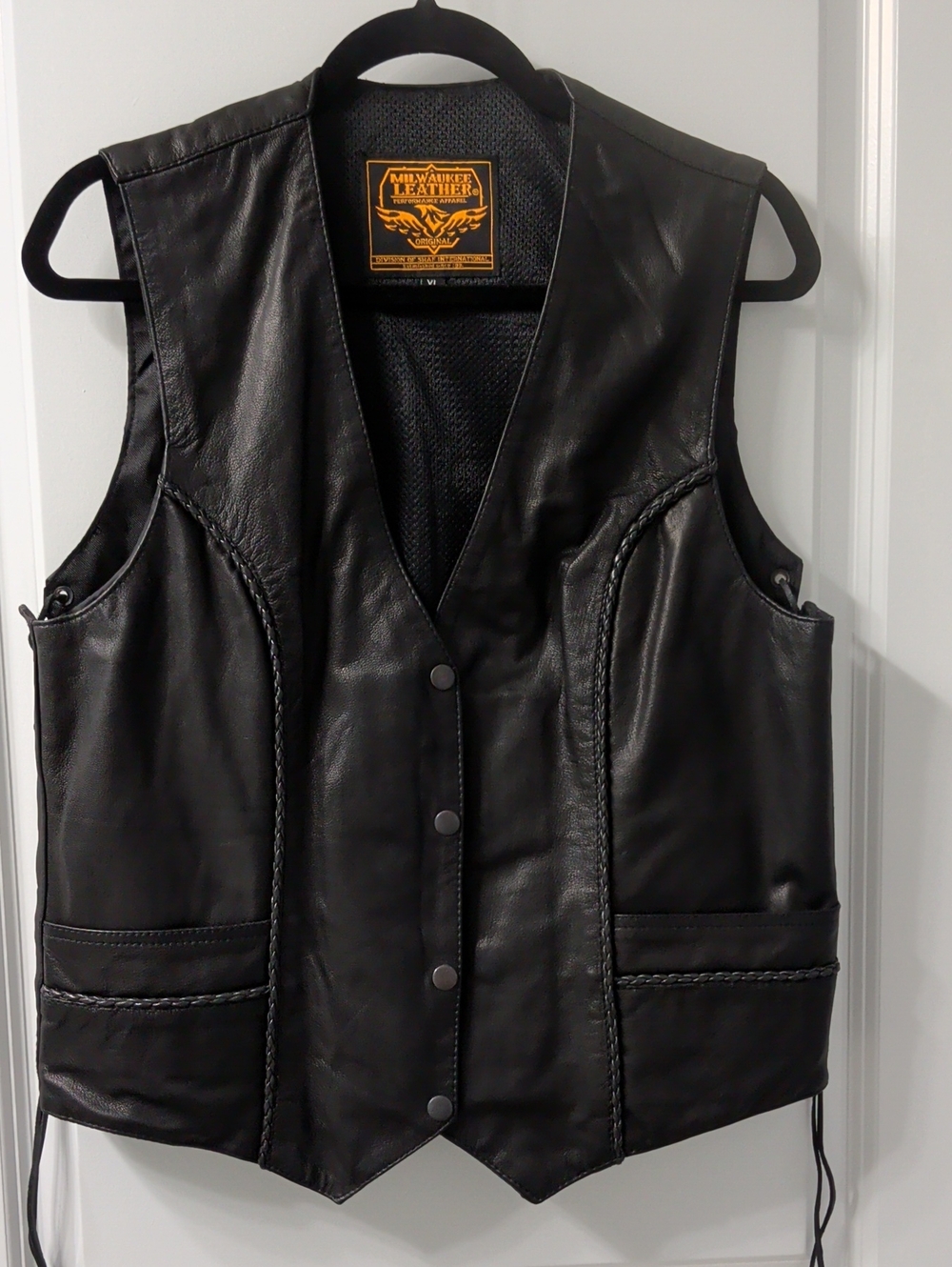 Milwaukee Leather - Black Leather Biker Vest
